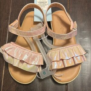 NWT Cat and Jack Toddler Girls Abigail Shimmering Pink Kids Sandals!